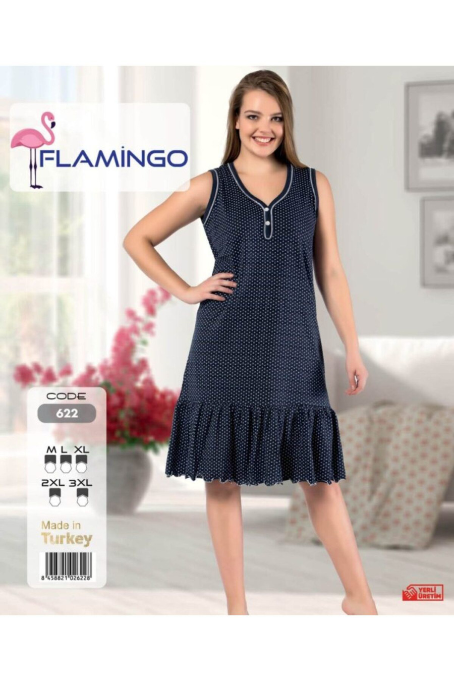 Flamingo Puantiyeli Elbise 622 - L